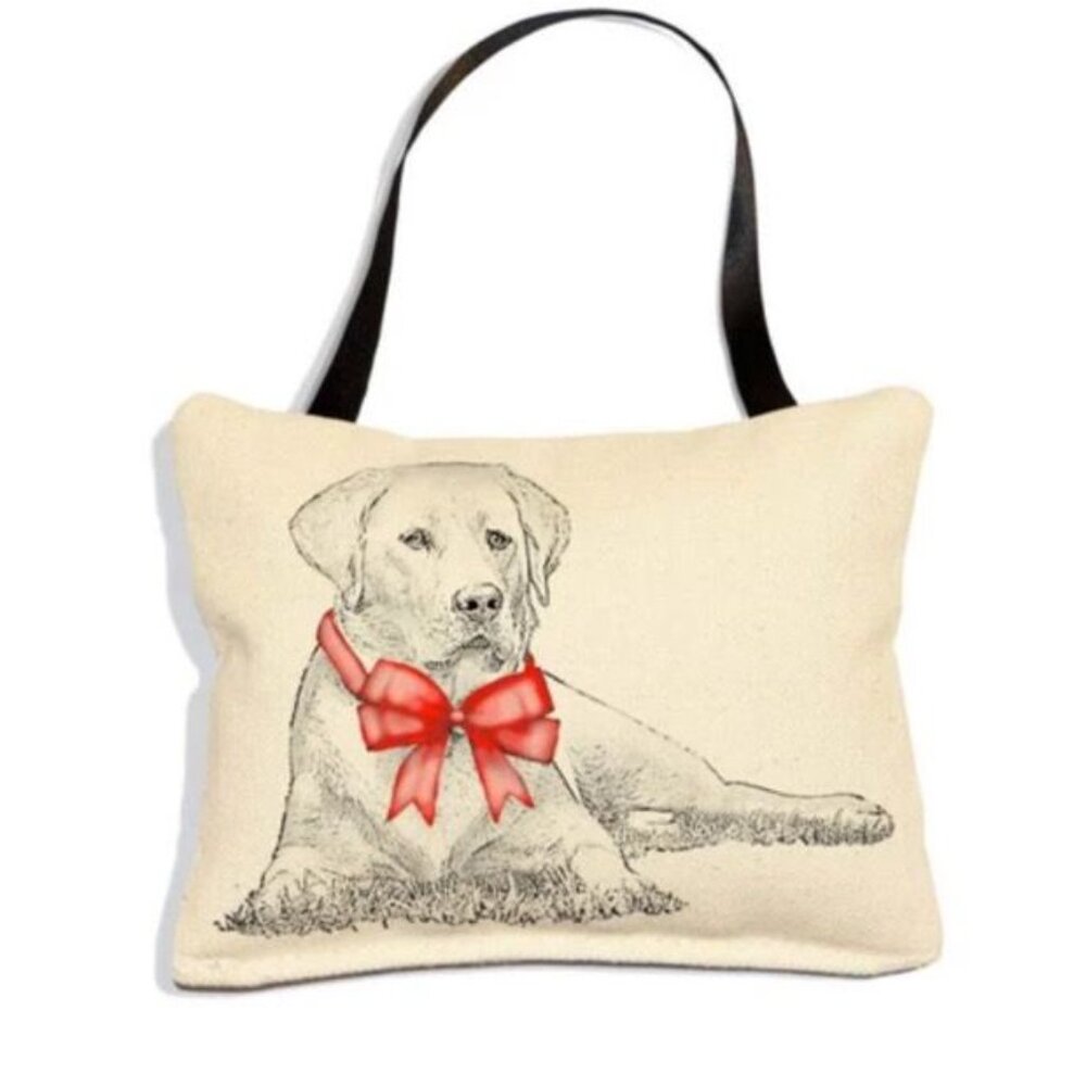 Decorative Eric & Christopher Dog Mini Pillow With Ribbon Hanging On A Tree/Door